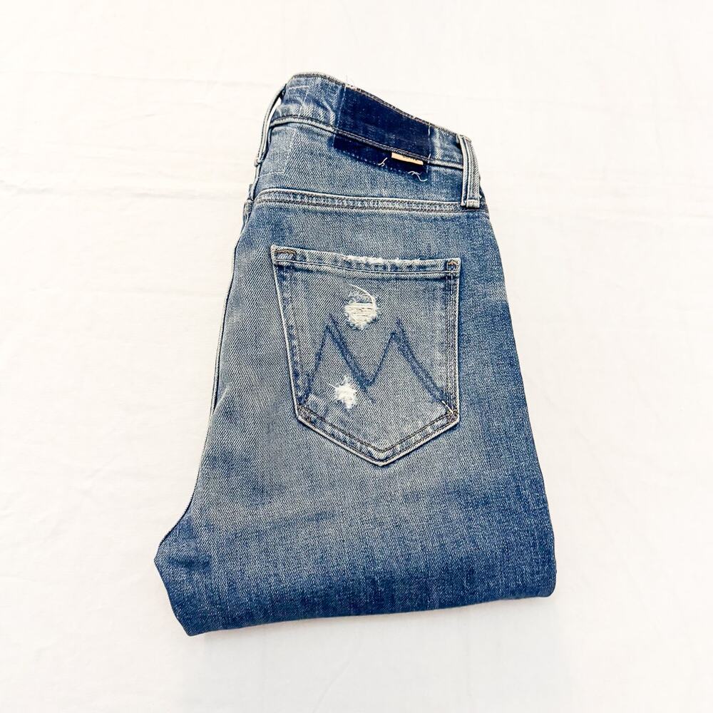 Mother Superior High Waisted Rider Ankle Far Beyond The Sky Denim Jeans Size 25